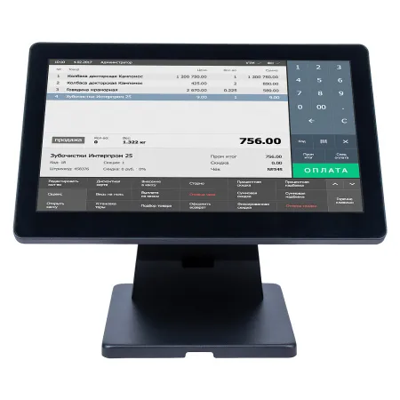pos терминал-моноблок poscenter atlas (15.6",pcap,j4125,ram 4gb,ssd m2 128gb, без msr) без ос (4197)